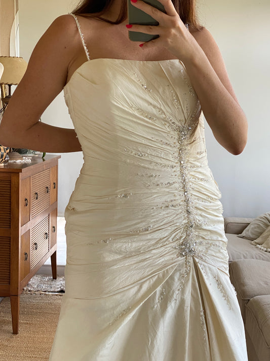 Vestido de novia corte sirena en seda