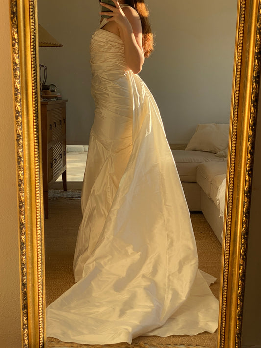 Vestido de tafetán de seda drapeado Elie by Elie Saab