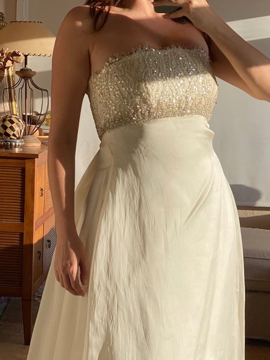 Vestido vintage en organza de seda