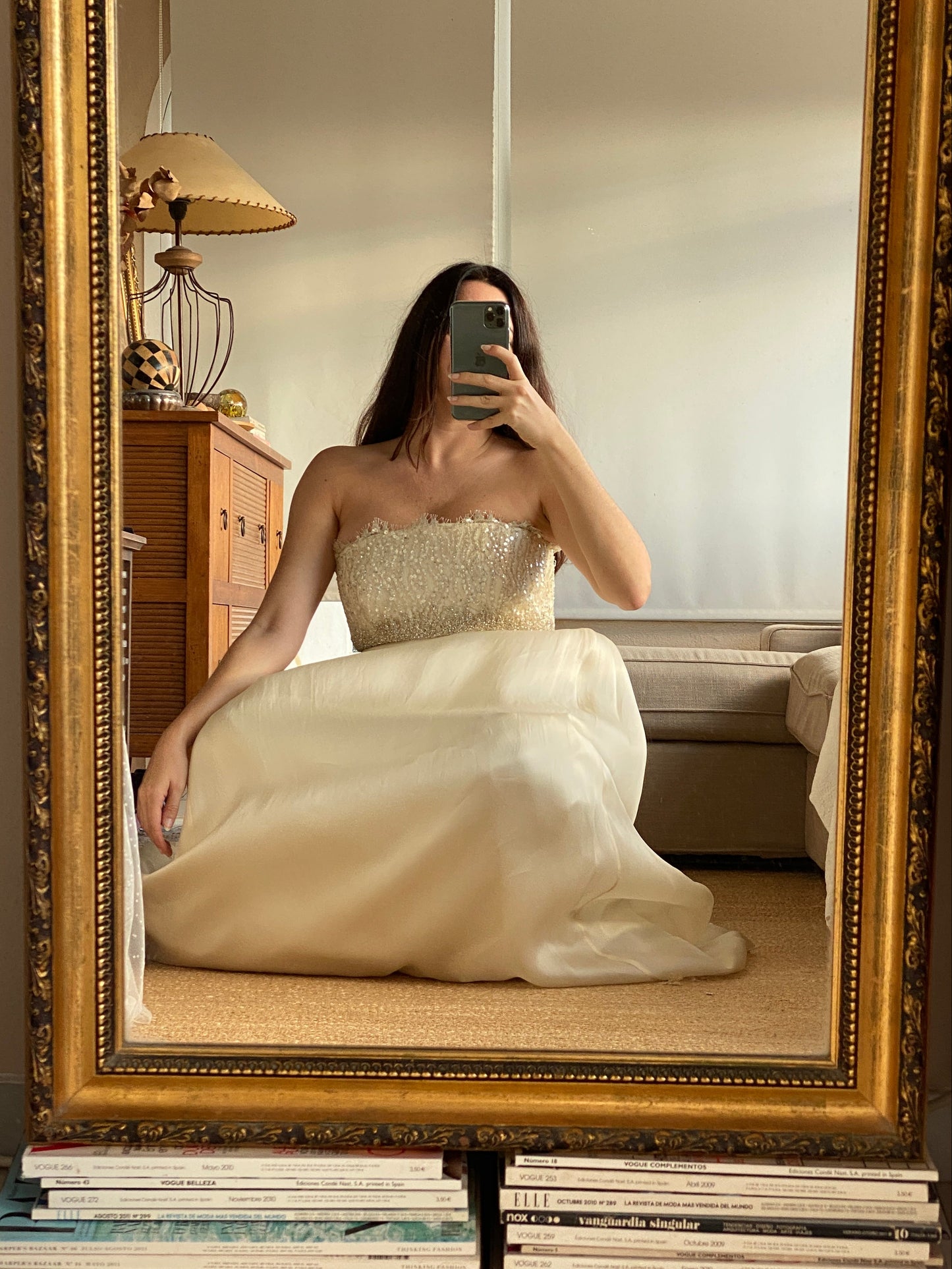 Vestido vintage en organza de seda