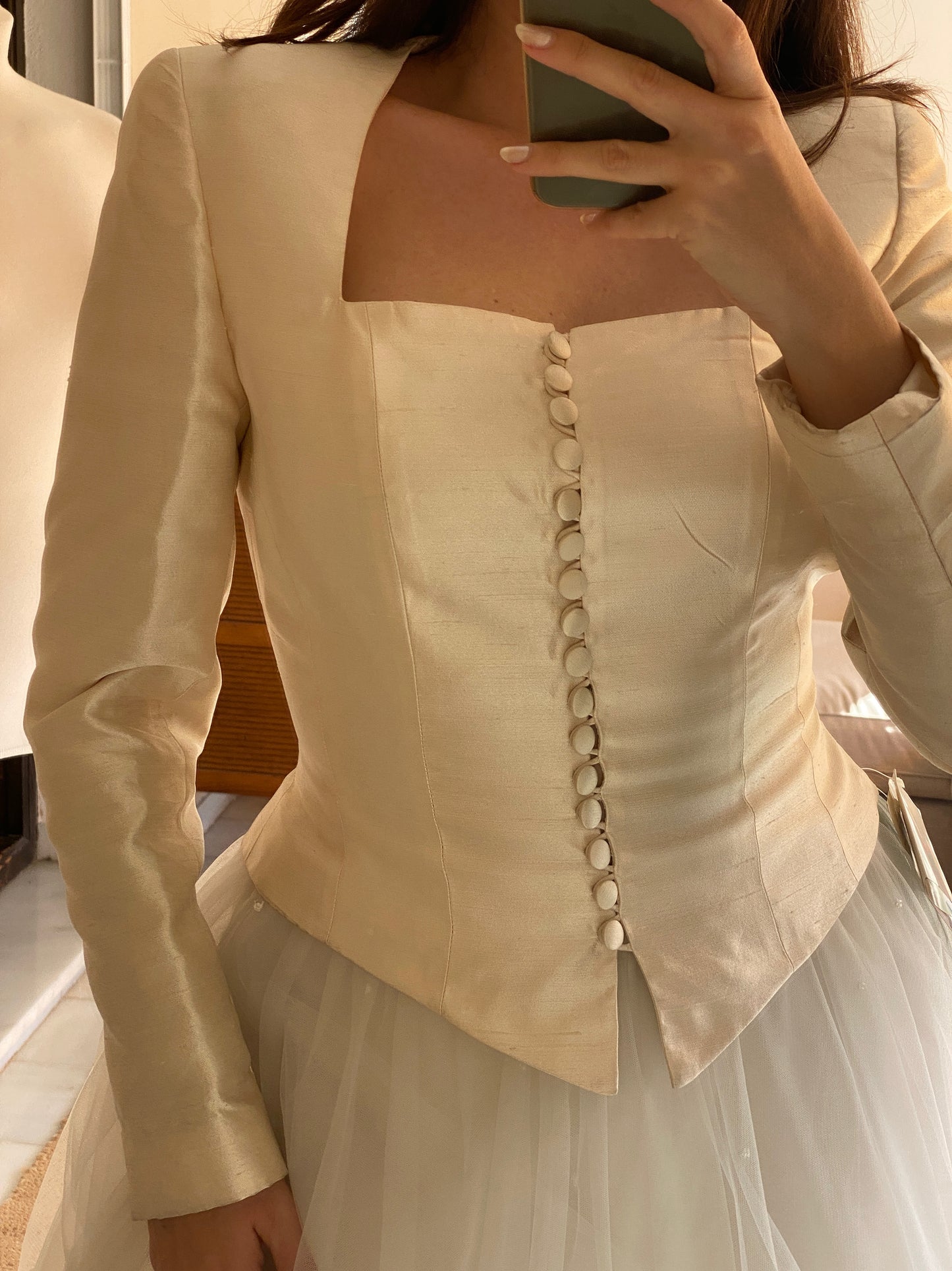 Chaqueta vintage en mikado de seda