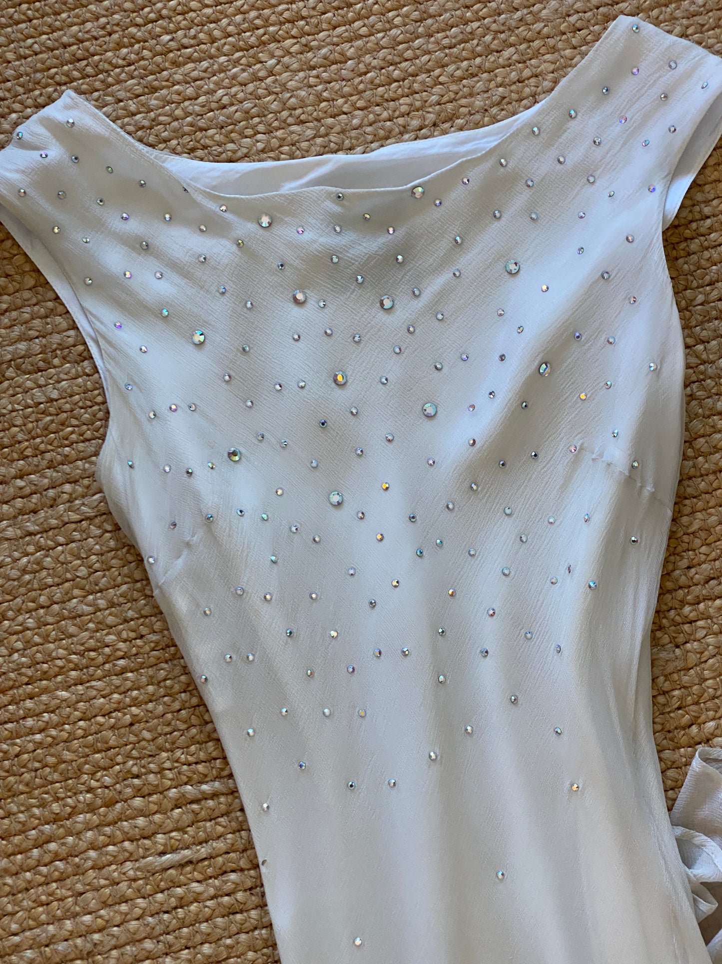 Vestido de bambula de seda con brillos