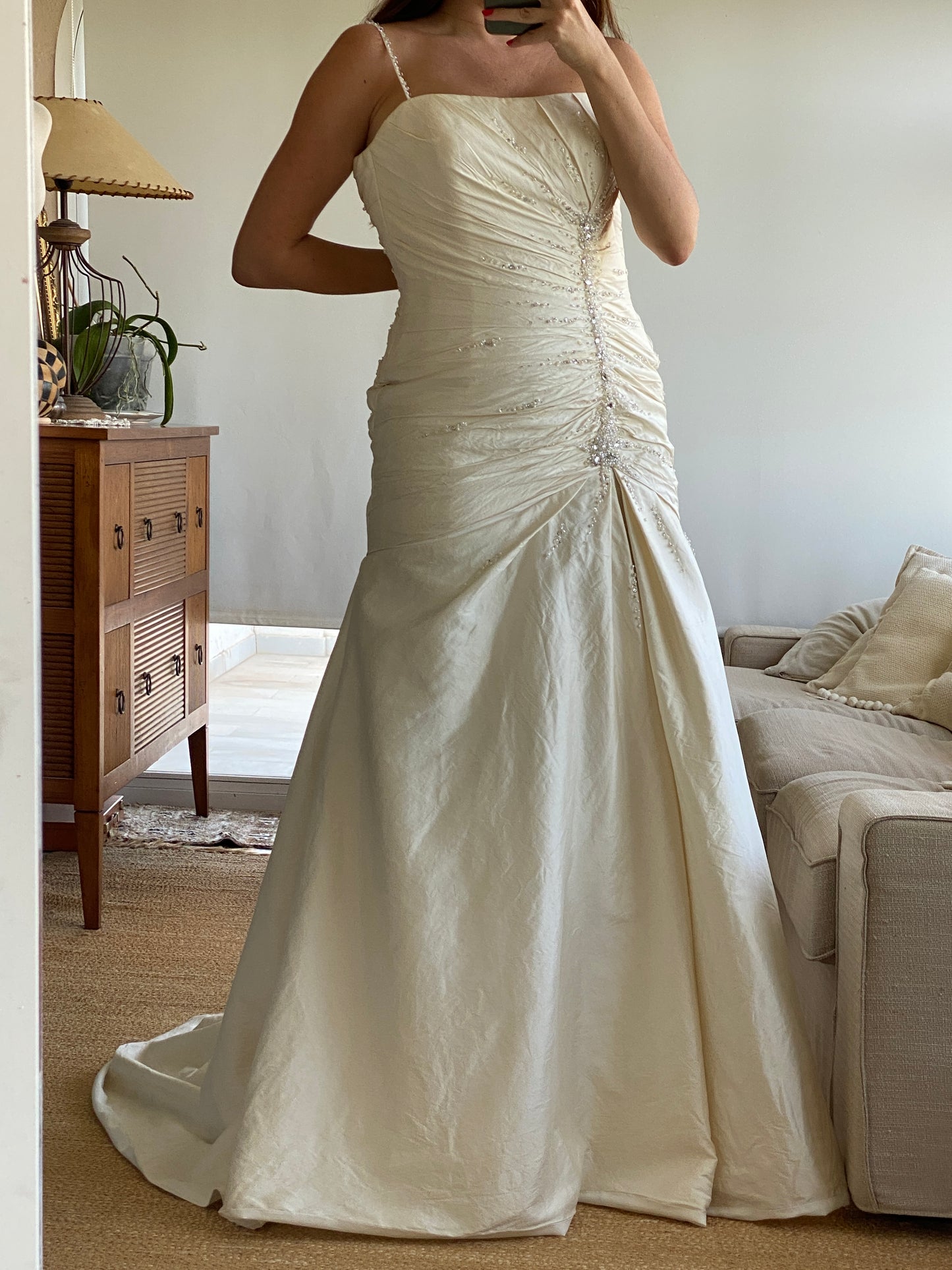 Vestido de novia corte sirena en seda