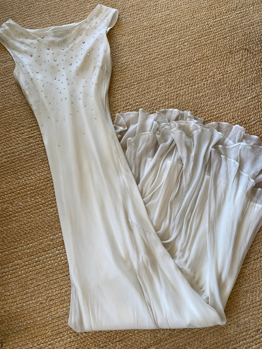 Vestido de bambula de seda con brillos