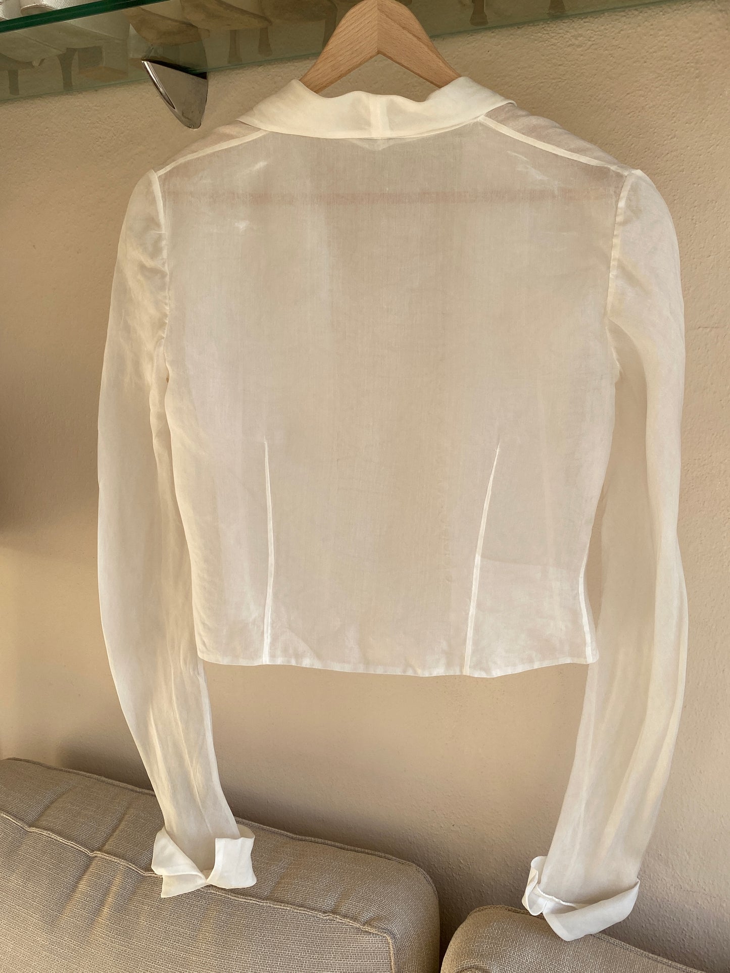 Chaqueta de organza con cuello camisero