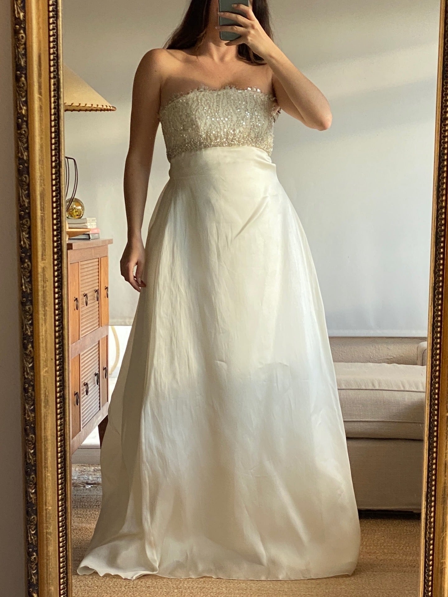 Vestido vintage en organza de seda