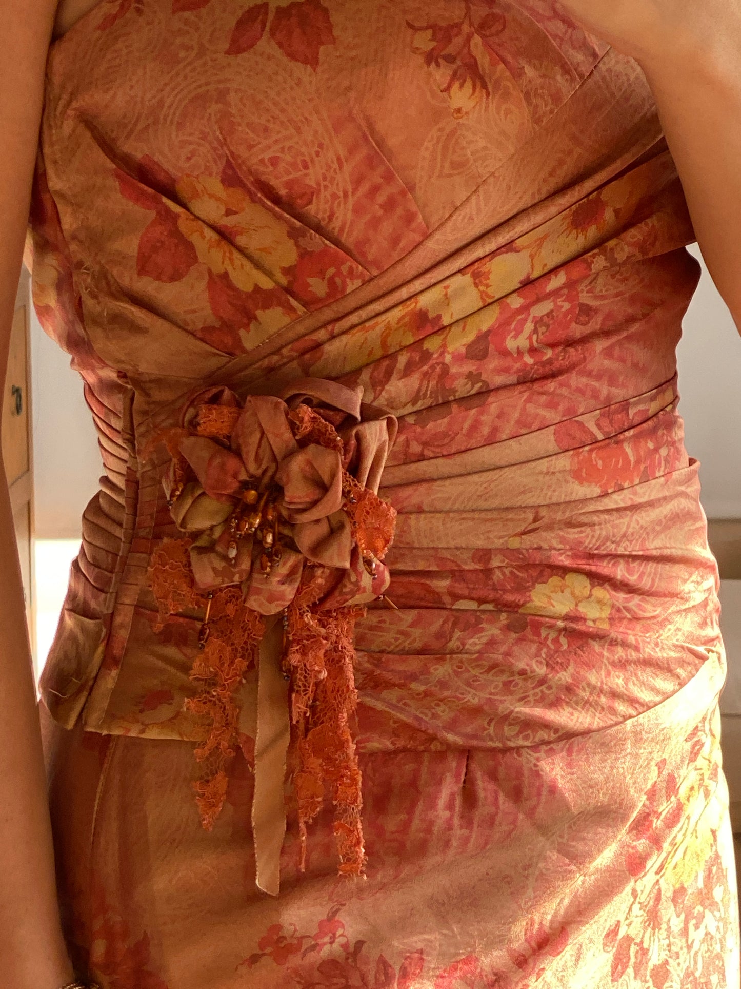 Conjunto vintage Y2K de tafeta floral