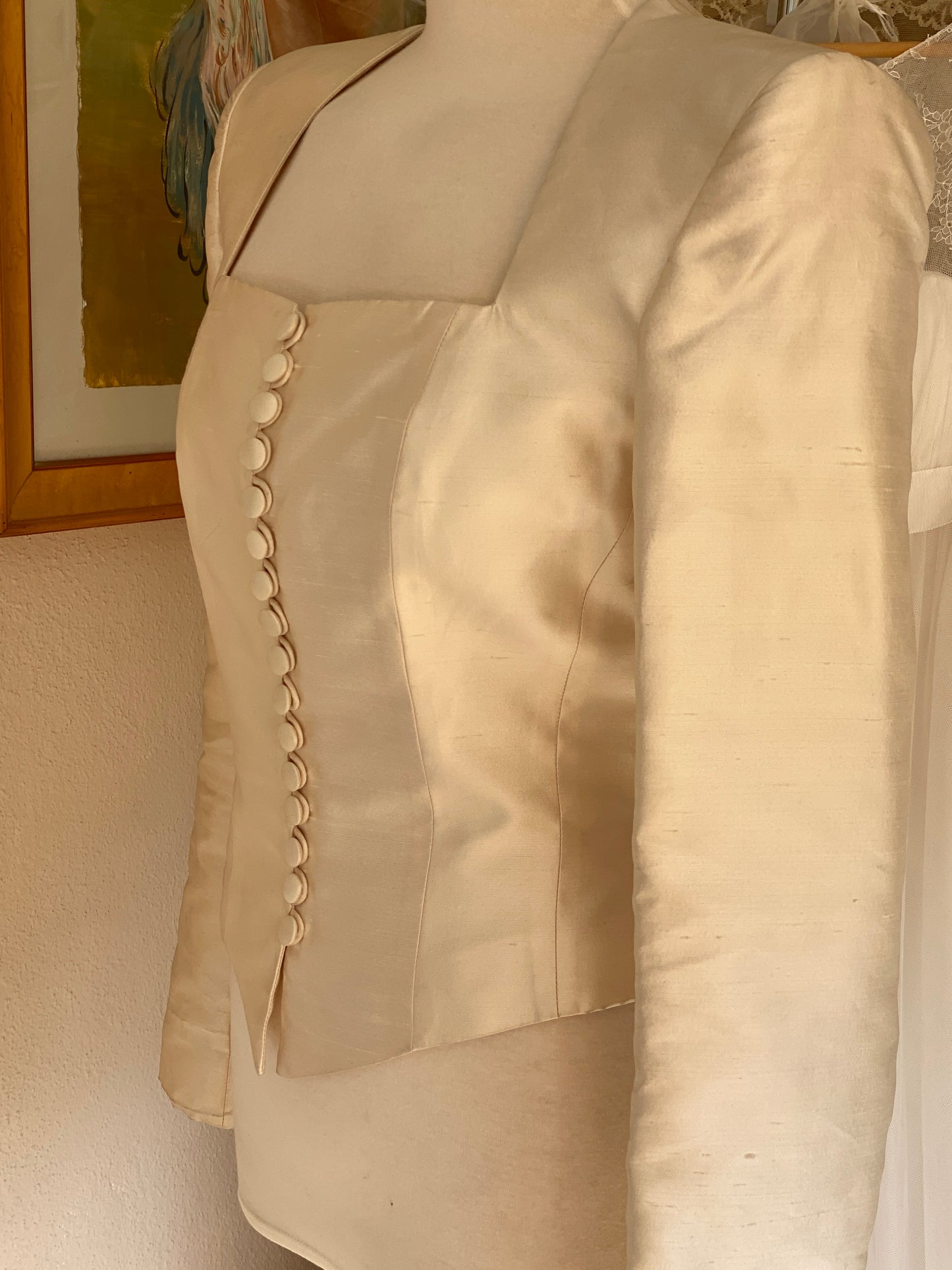 Chaqueta vintage en mikado de seda