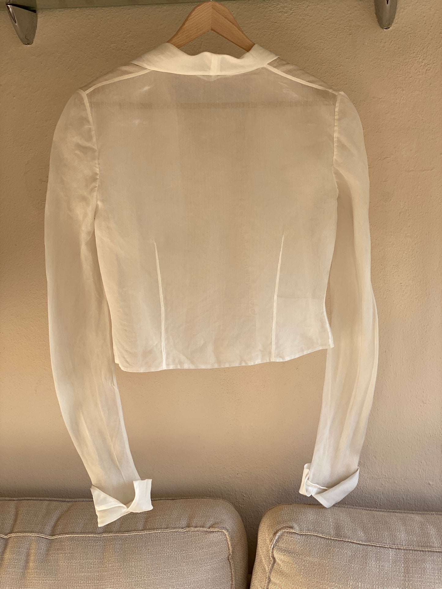 Chaqueta de organza con cuello camisero