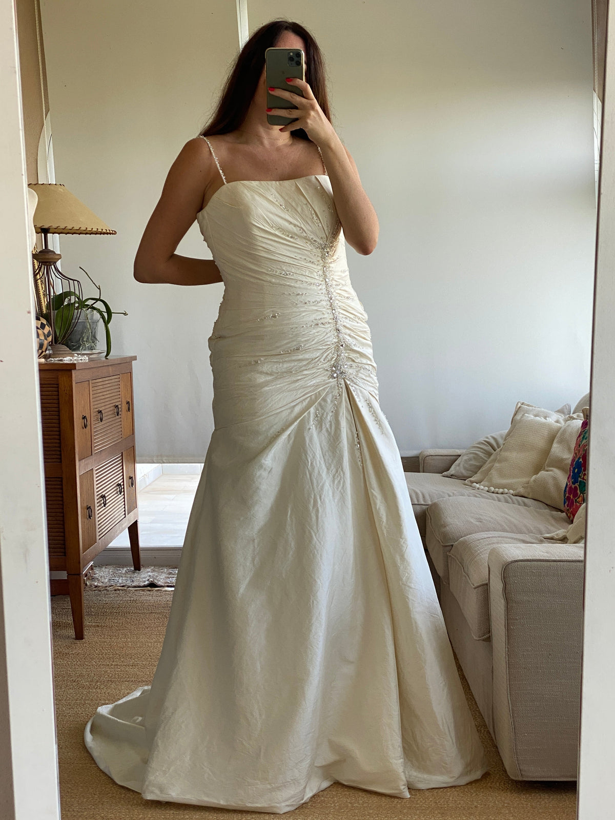 Vestido de novia corte sirena en seda