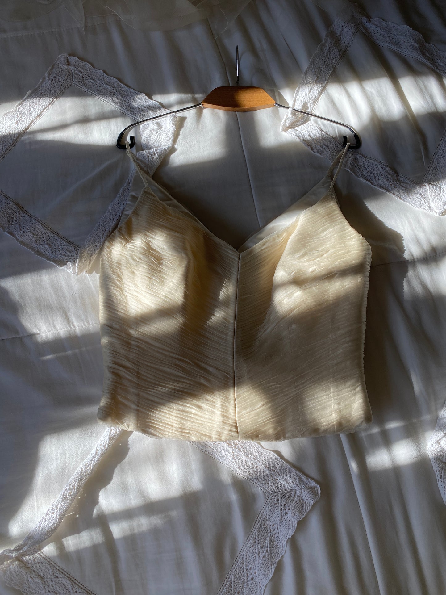Conjunto dos piezas de novia en garza de seda