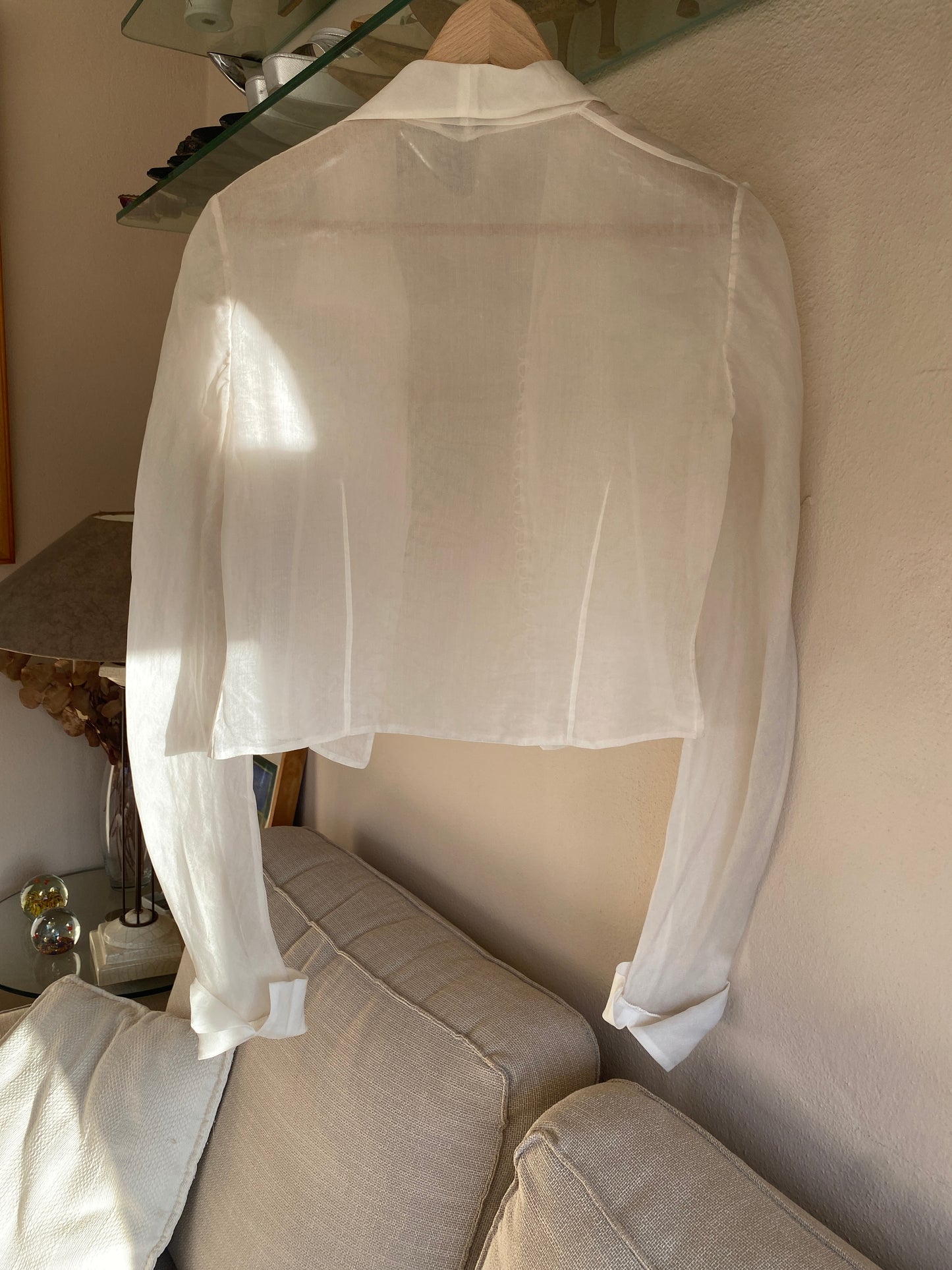 Chaqueta de organza con cuello camisero