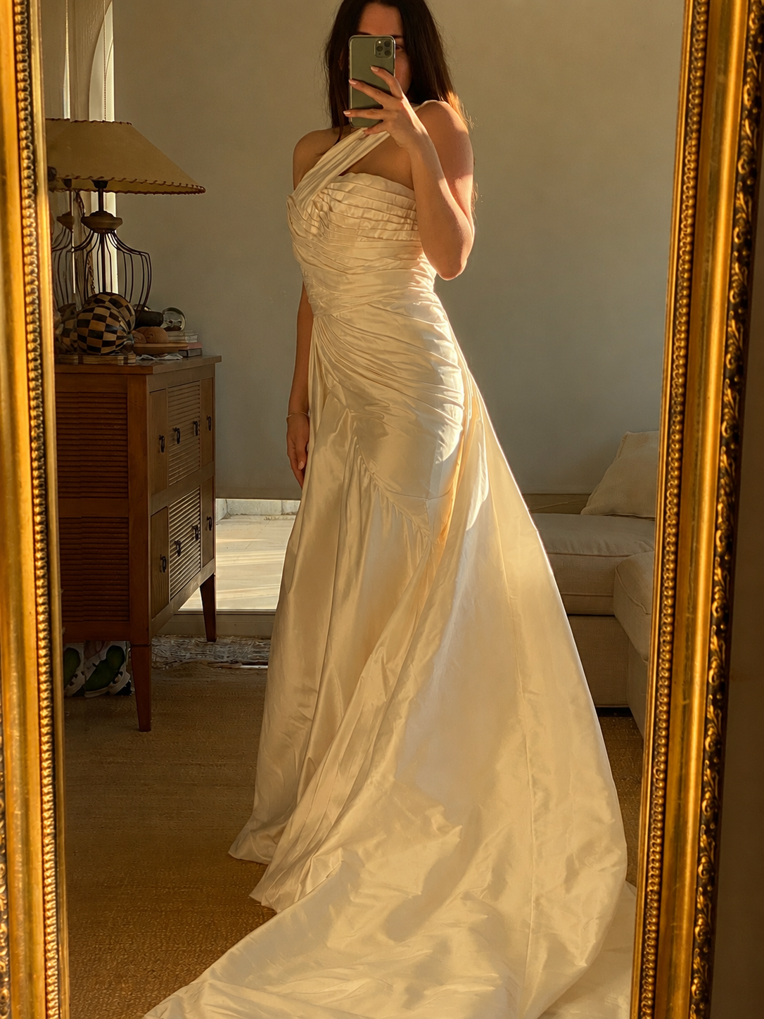 Vestido de tafetán de seda drapeado Elie by Elie Saab