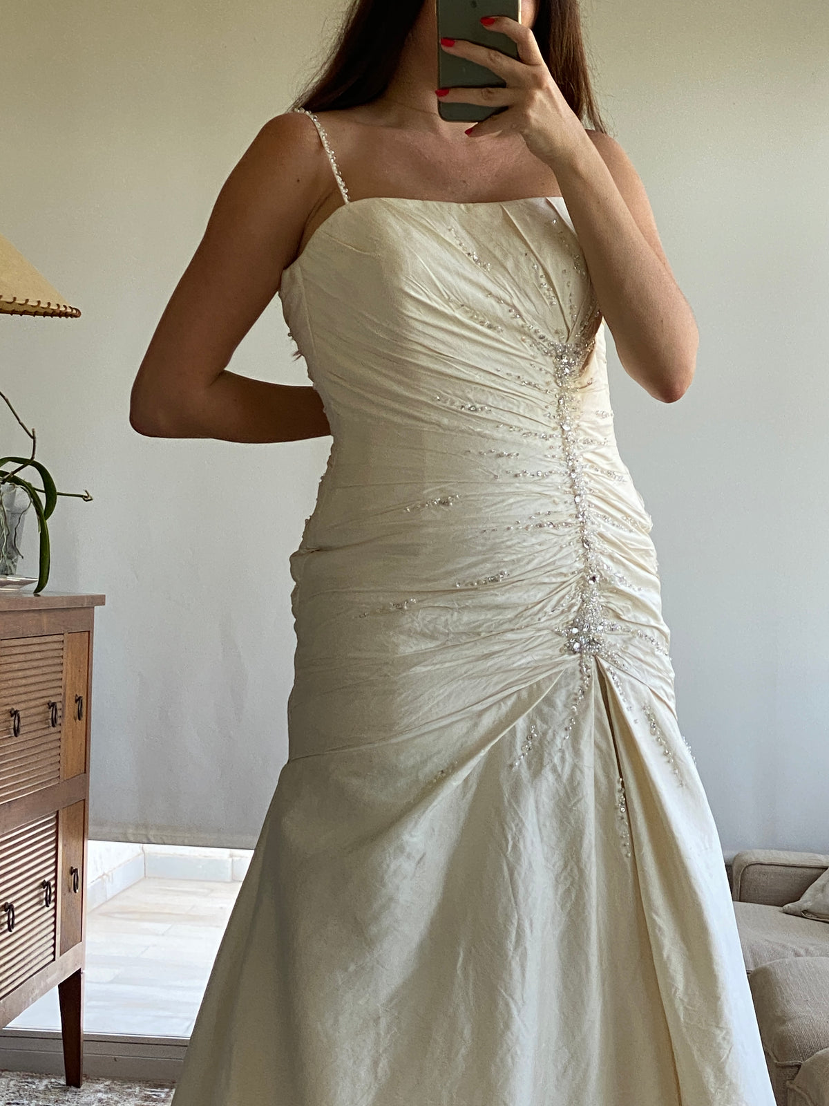 Vestido de novia corte sirena en seda