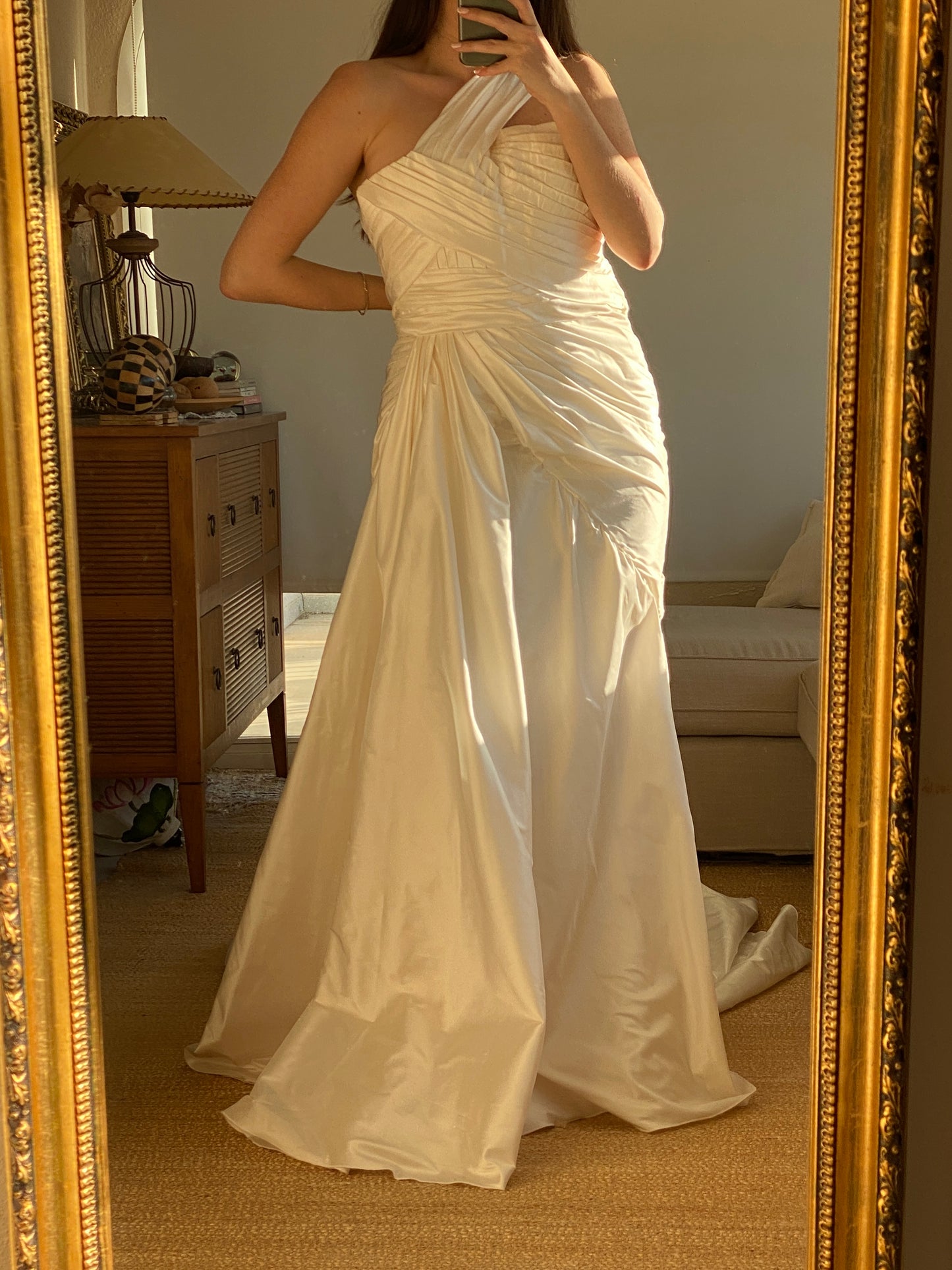 Vestido de tafetán de seda drapeado Elie by Elie Saab