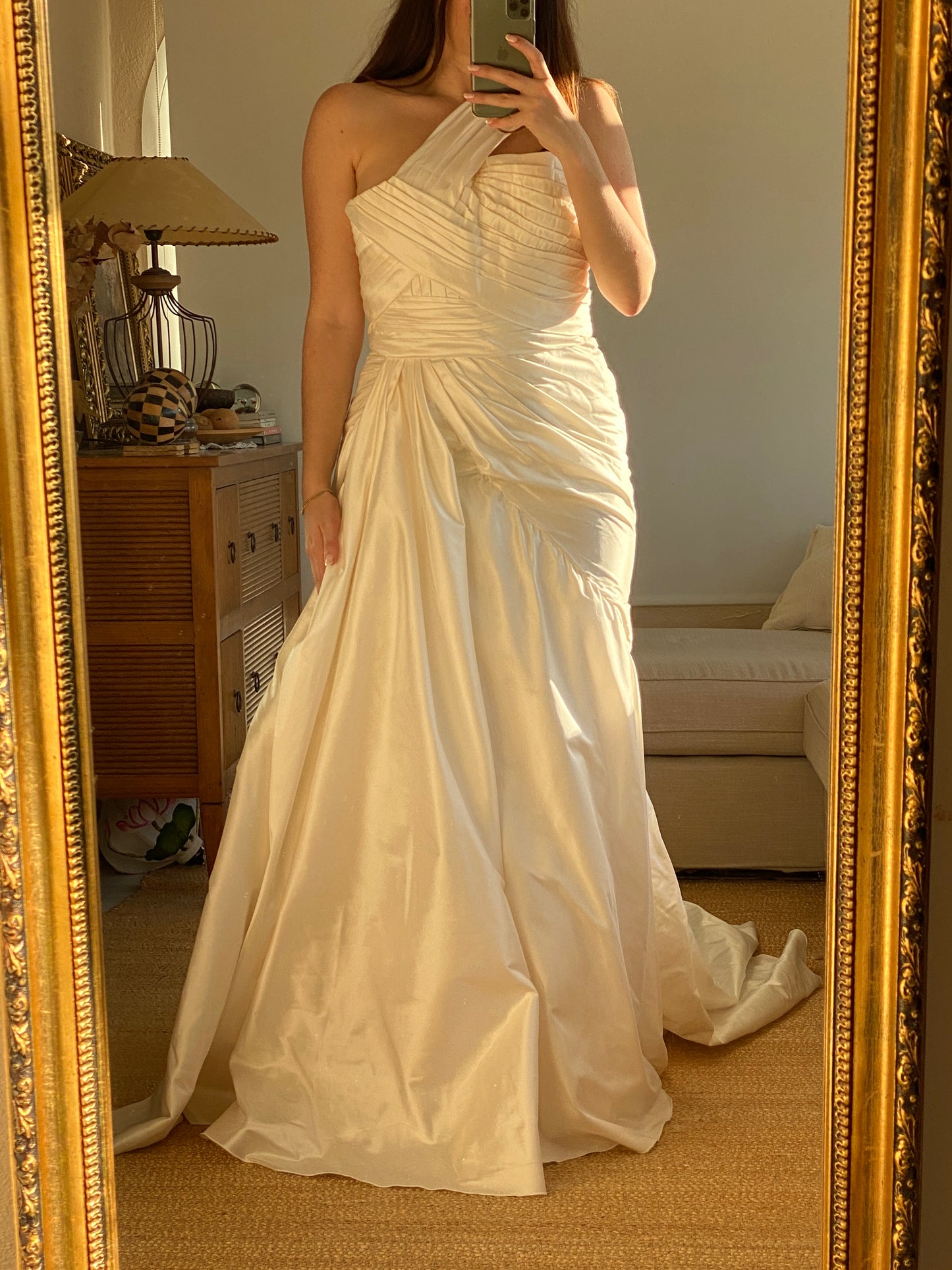 Vestido de tafetán de seda drapeado Elie by Elie Saab