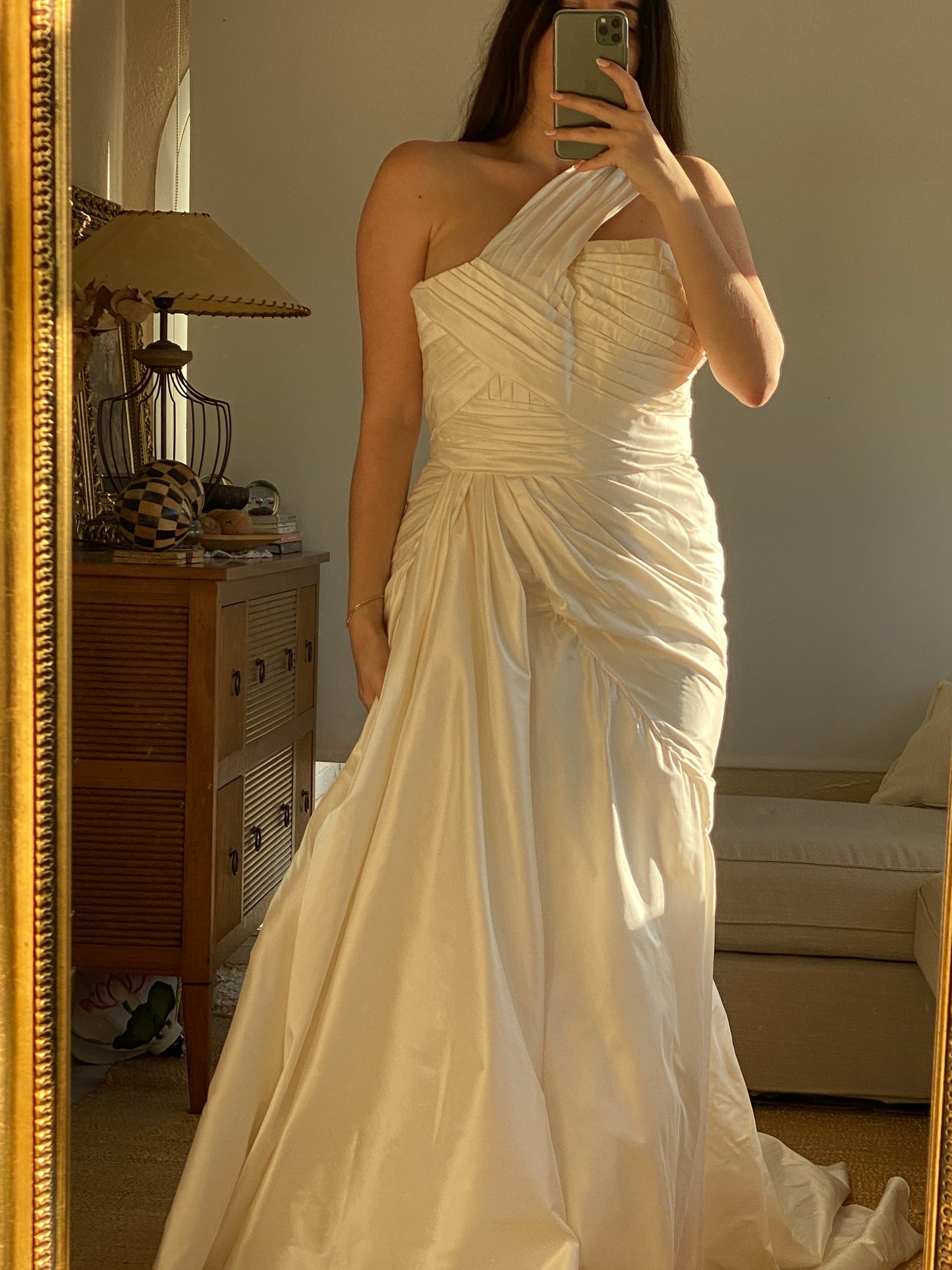 Vestido de tafetán de seda drapeado Elie by Elie Saab