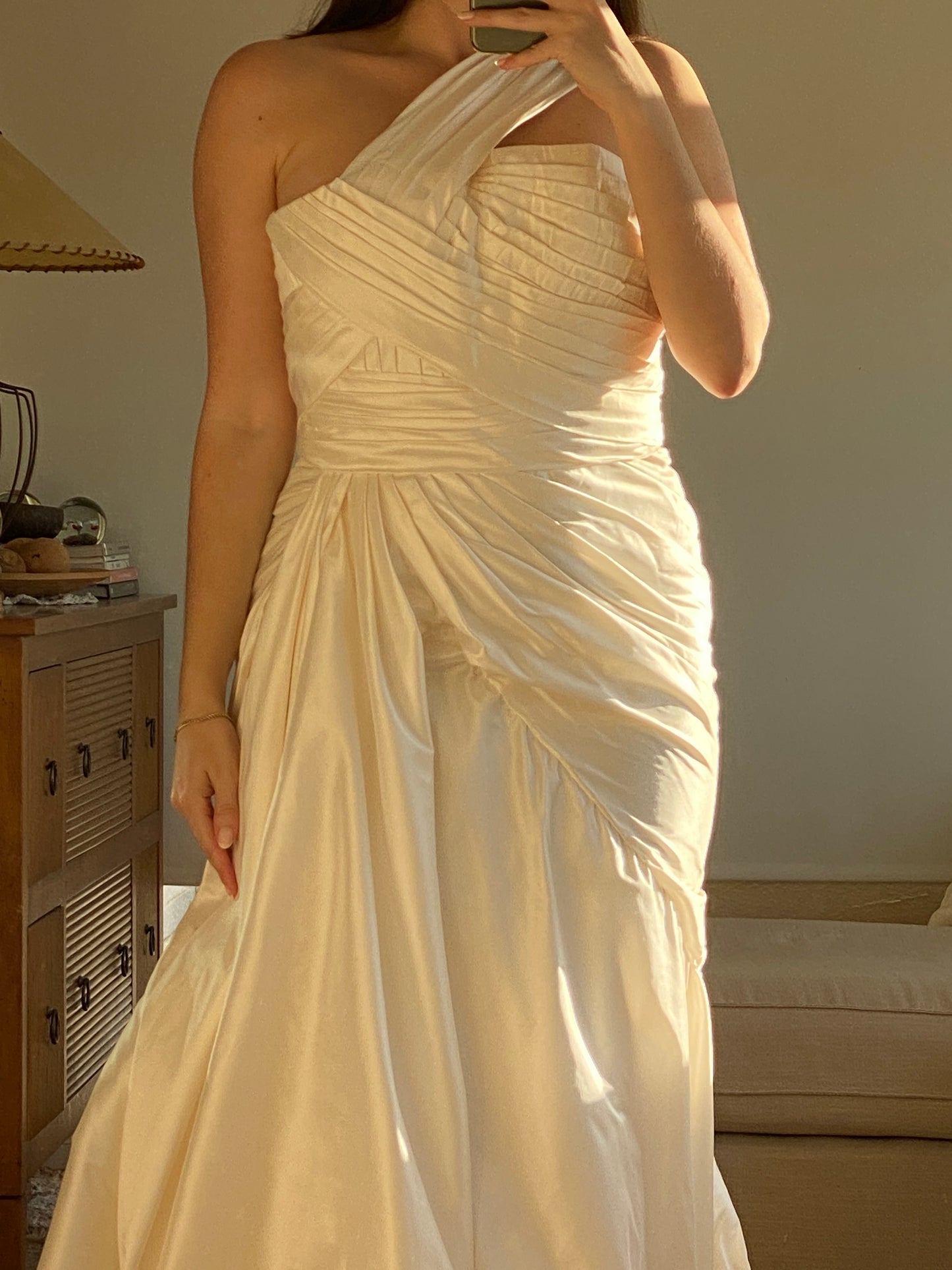 Vestido de tafetán de seda drapeado Elie by Elie Saab
