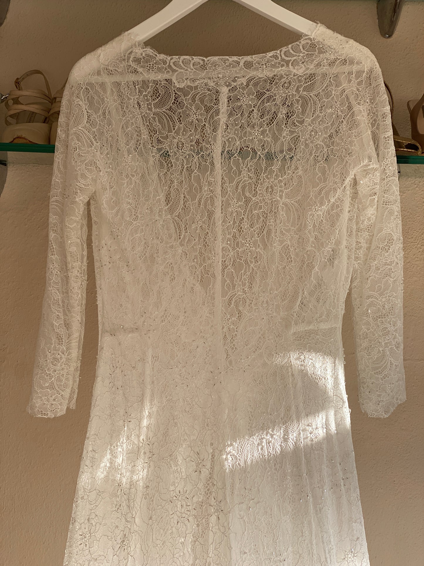 Abrigo de novia de encaje chantilly