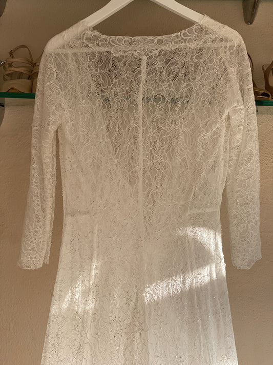 Abrigo de novia de encaje chantilly