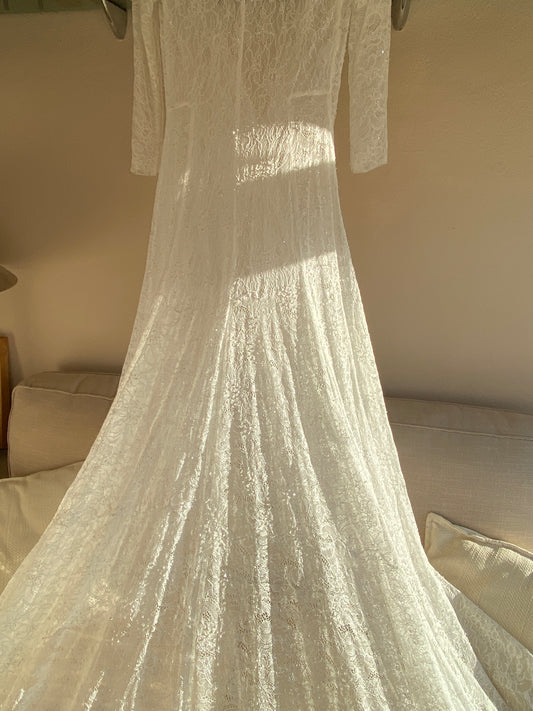 Abrigo de novia de encaje chantilly