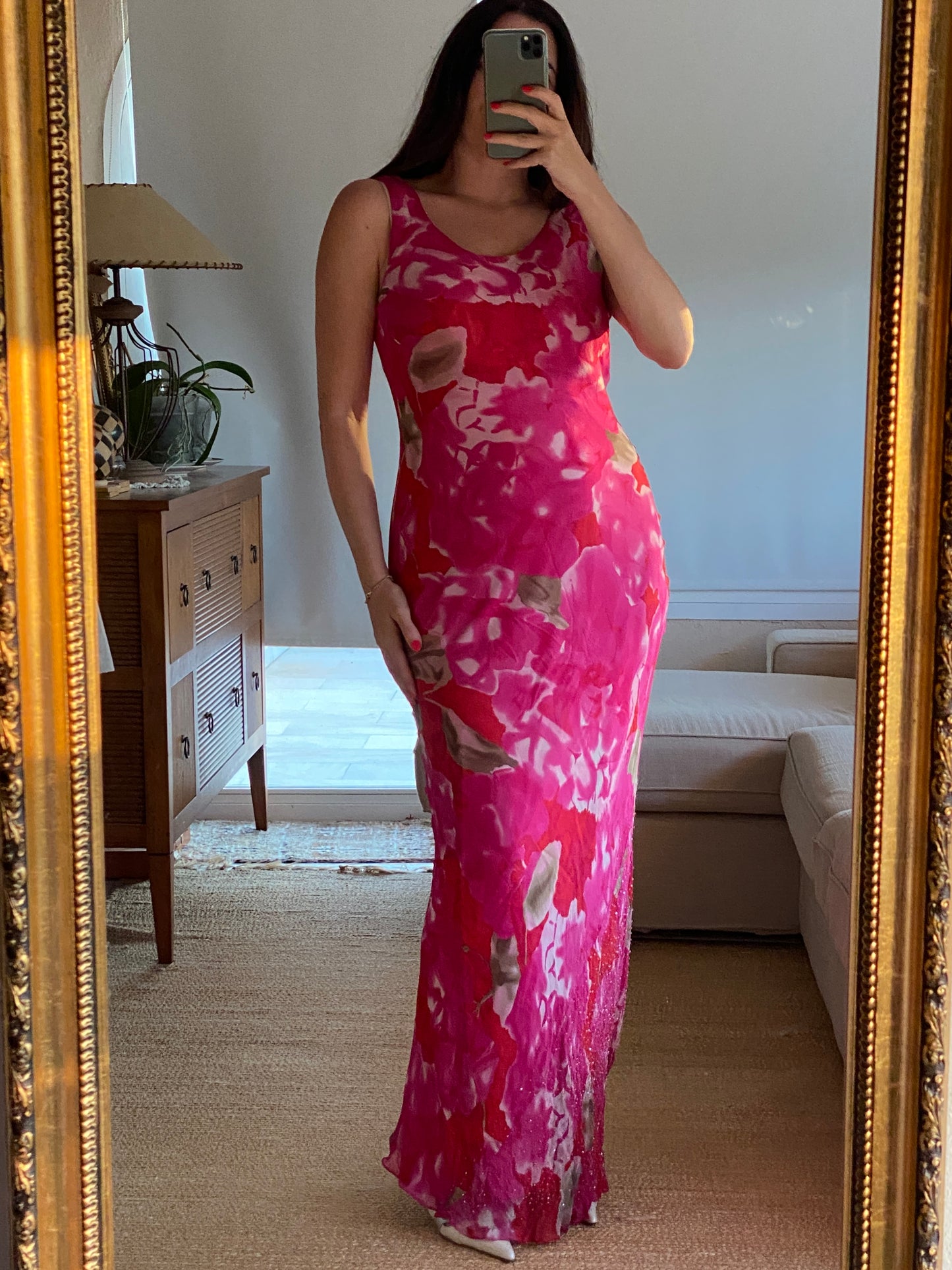 Vestido vintage de seda