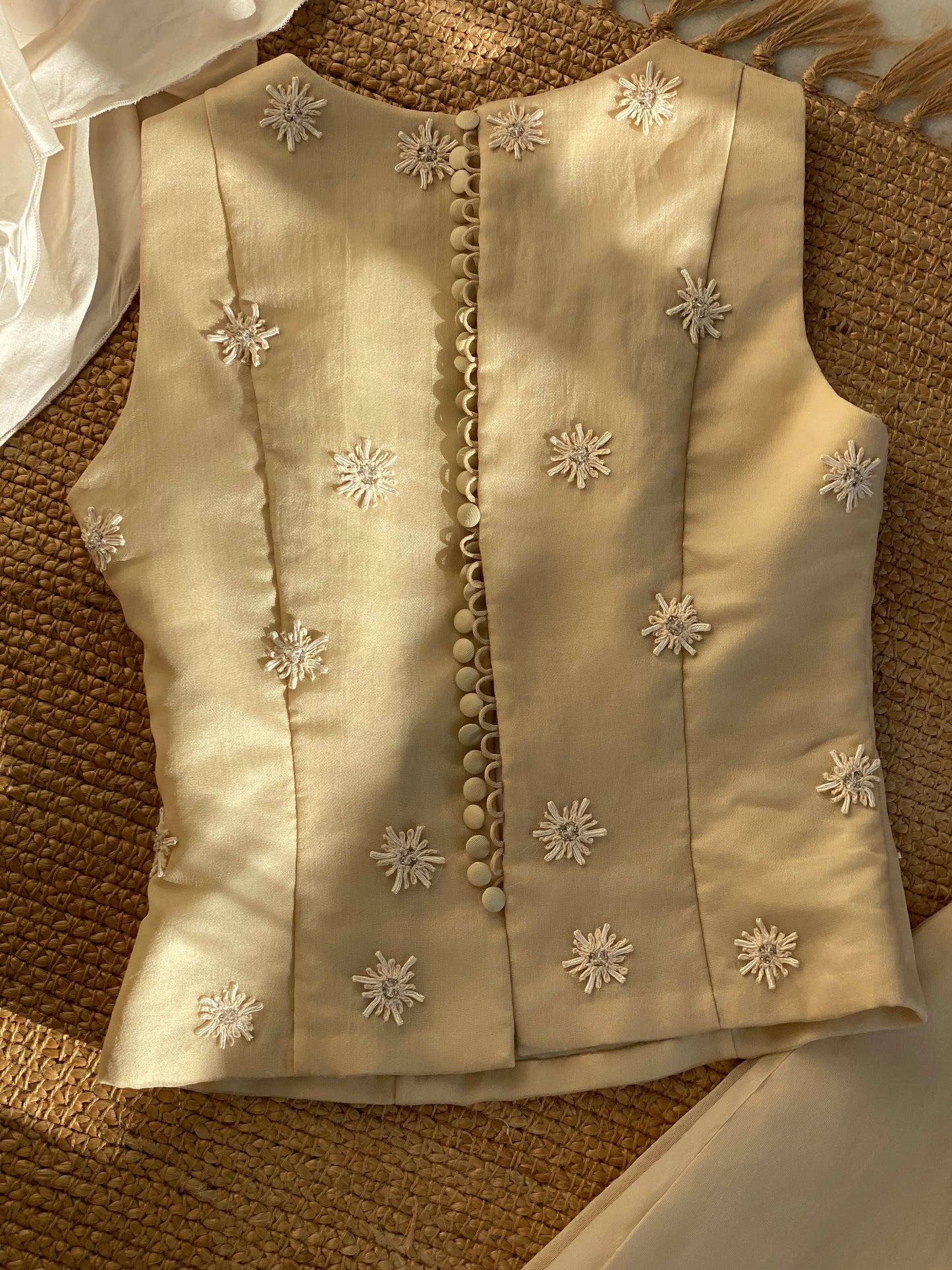 Dos piezas en organza de seda rústica