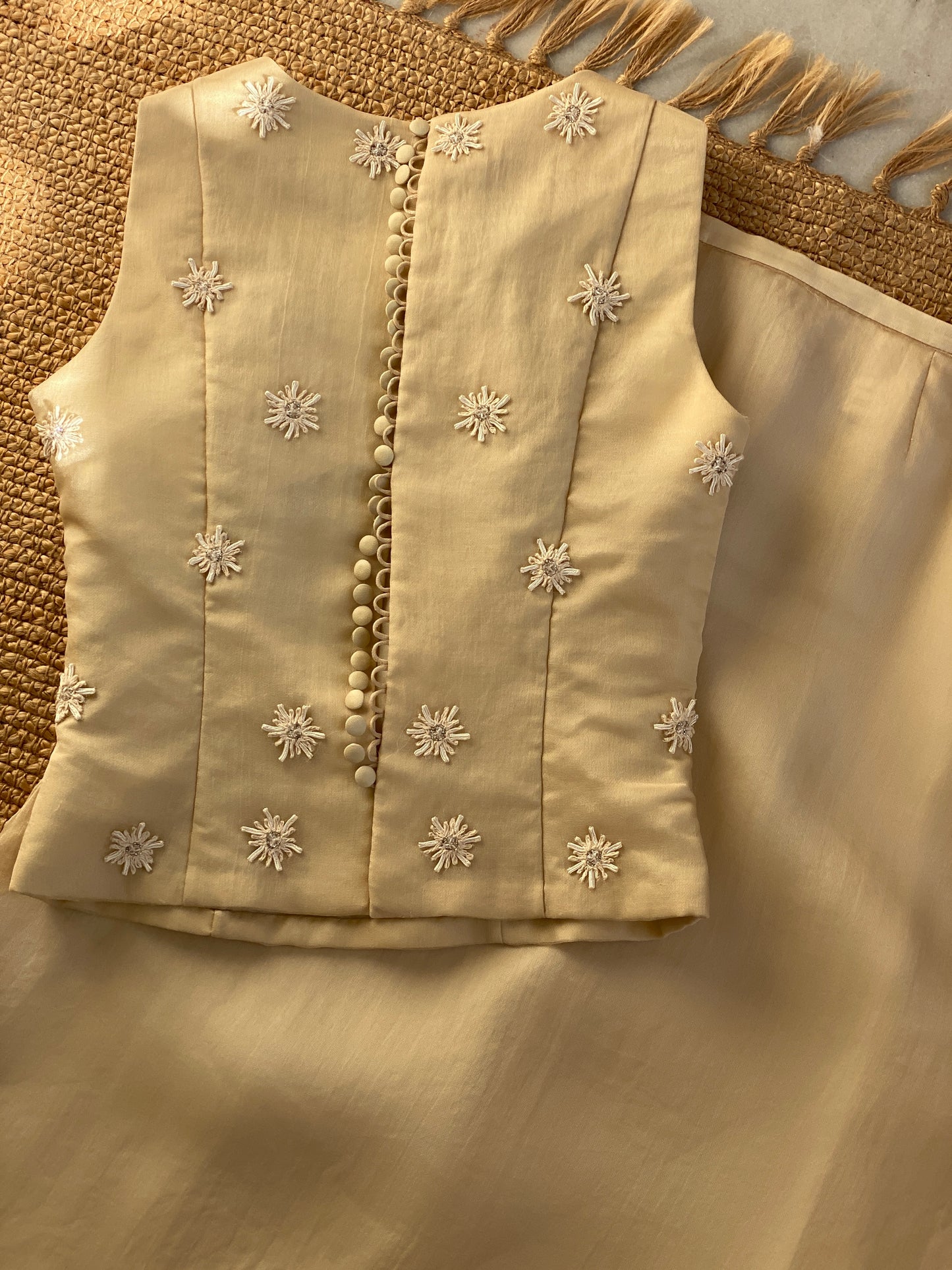 Dos piezas en organza de seda rústica